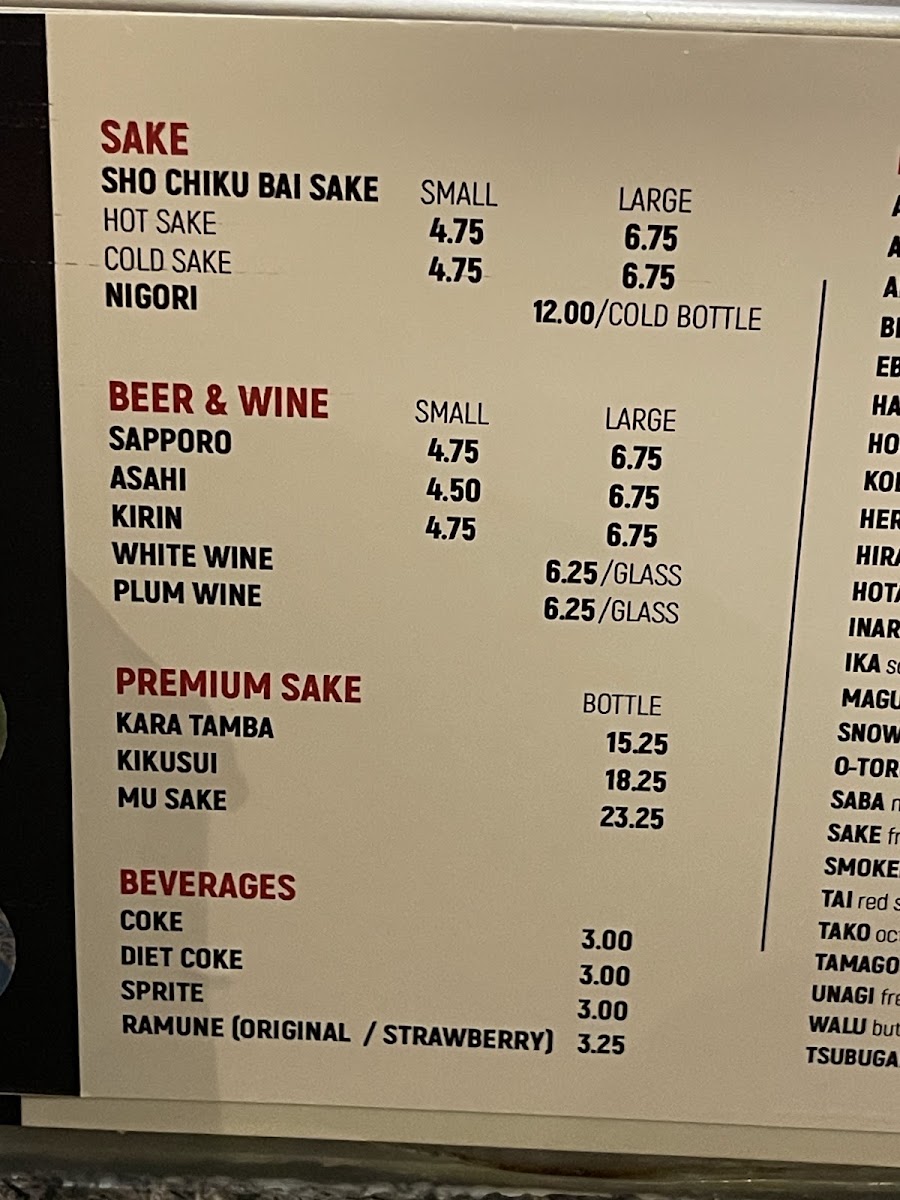 Tenroku Sushi Menu - Image 2