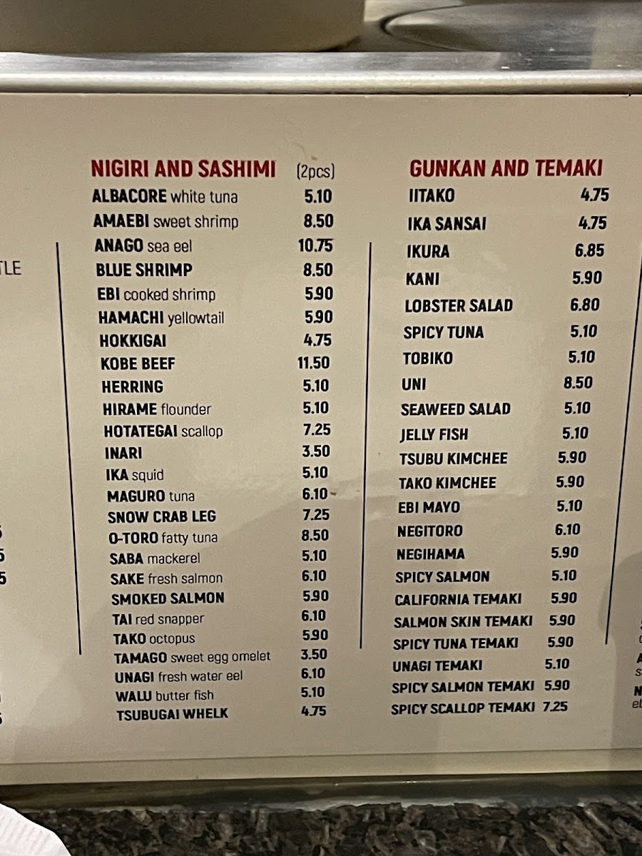 Tenroku Sushi Menu - Image 4